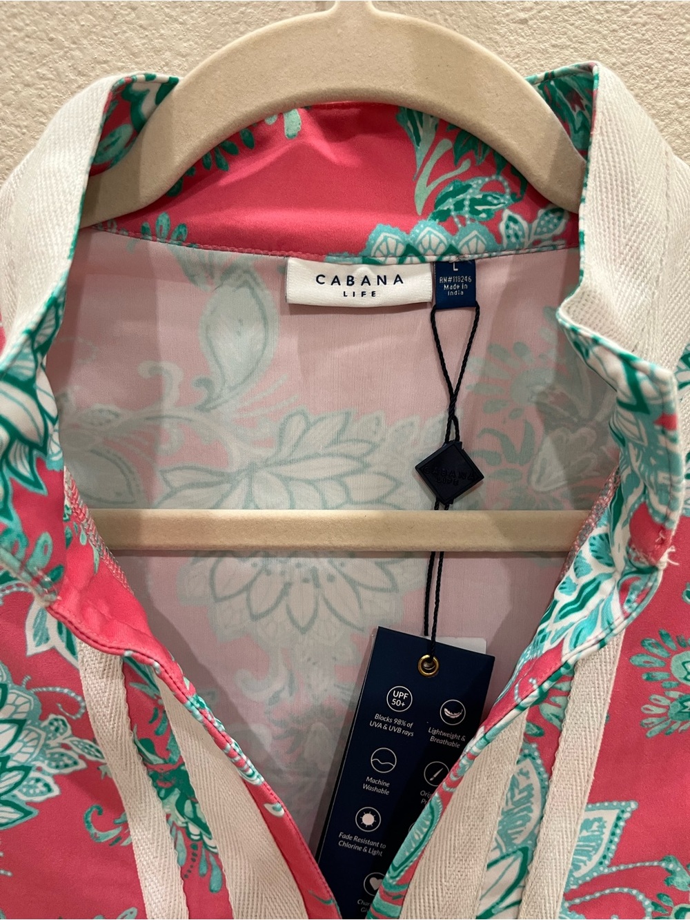 Cabana Life Cote de Azure Sleeveless Pink Floral Shift Tunic swim cover up Dress - Picture 6 of 11